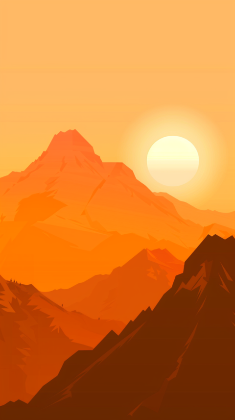 Chitrmela sunset mountain vector style soft orange background    89cf9f8d 71e3 4fc2 aff3 1e853323fb8e 2