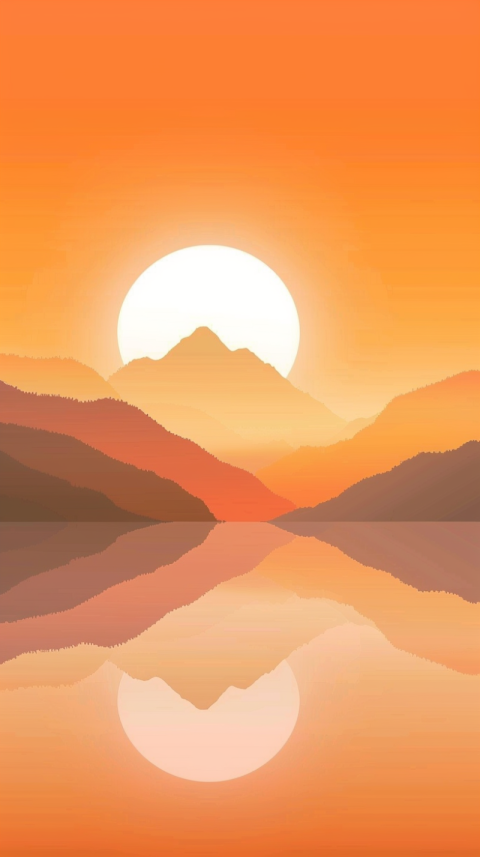 Chitrmela sunset mountain vector style soft orange background    6592f989 0357 4c13 9734 4f83b88cce14 0