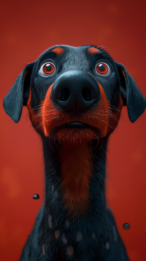 Chitrmela poster Pixar style a cute doberman showing only its he 577f0f36 bde2 4e45 b730 193bc27d0e72 0