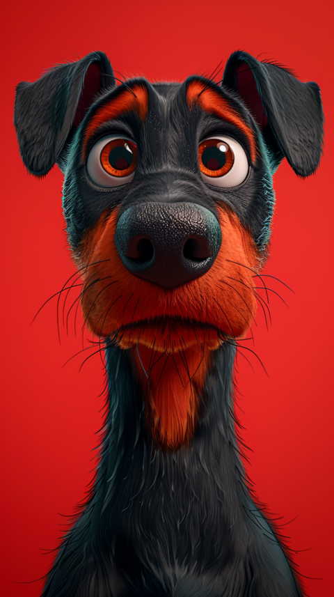 Chitrmela poster Pixar style a cute doberman showing only its he 577f0f36 bde2 4e45 b730 193bc27d0e72 2