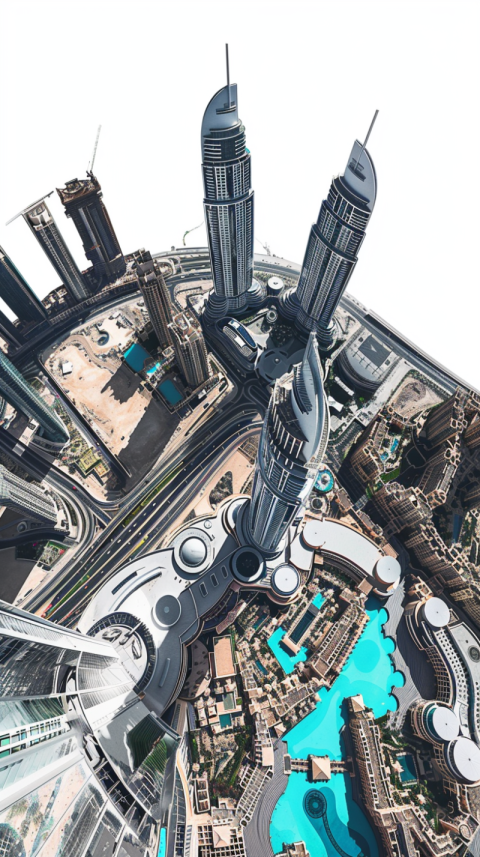 Chitrmela minimalistic slant top view of dubai including burj kh 8e263b33 de0d 40fa bcb5 929b1e017fb2 1