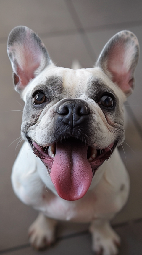 Chitrmela french bulldog  tongue out smiling  standing form Eyes 5752590c 8582 42a8 84e9 60b1f79abcf3 1