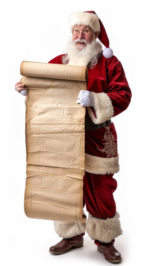 Chitrmela full body view of Santa Claus smiling reading a very l 6df56b81 fe56 4ecd bb4c 67ac50836ea4 1