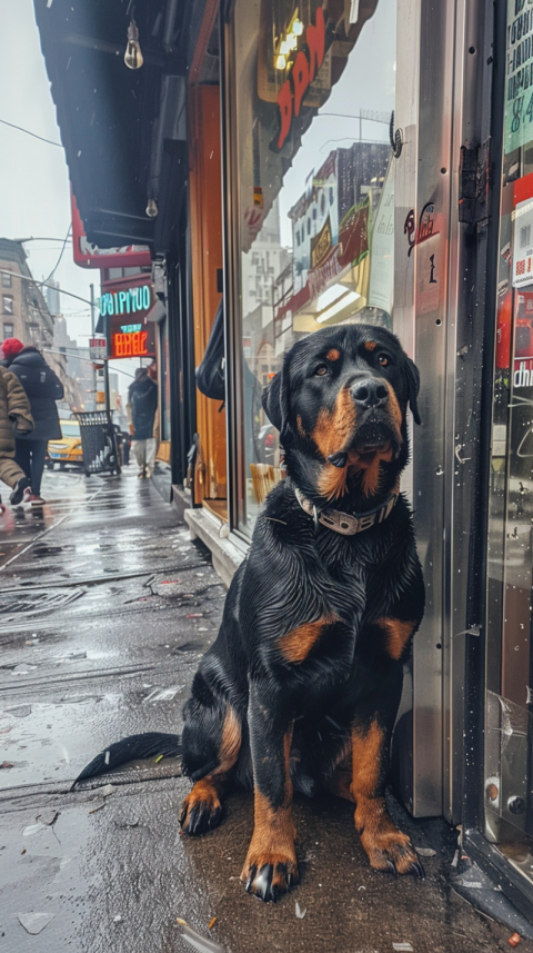 Chitrmela phone photo of a Rottweiler outside of a corner store  ab057447 243e 45aa a0ee 87fe10c4b15f 1