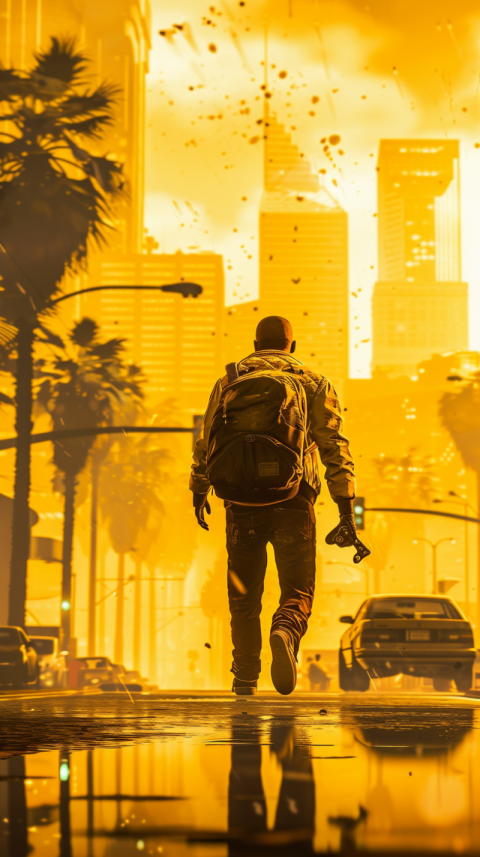 Chitrmela a poster of a walking GTA V character carrying a PS5 C fe9f857c aa2e 4cbf bc00 9da39d2024bc 3