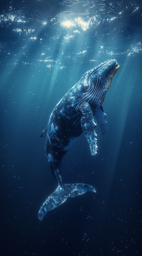 Chitrmela Poster of a blue whale in the deep blue ocean rendered 6bd2aed0 6fab 4a6f adbc ad5ed9a2939f 3