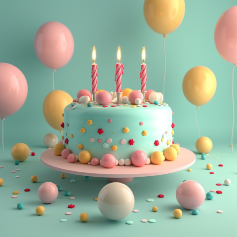 Chitrmela a background for birthday in 3d format with cake and c a9f28ddf 8e1d 4885 895e 381fd4e9cda1 2