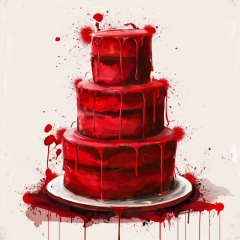 Chitrmela illustration of 3 tier cake with red frosting shiny an 60b7558f b28d 4692 84df 9468dd2c4353 2