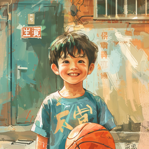 Chitrmela a lovey Chinese boy in bule t shirt palying basketball e6821e69 0375 445d a604 ecc2660c674d 2