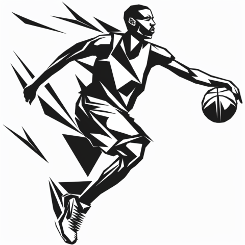 Chitrmela a pictogram of a basketball player simple cubism black b9d45183 ec7e 4151 a160 2c4ad206078d 0