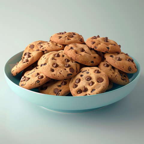 Chitrmela pile of chocolate chip cookies on a large light blue d ff7cb671 74a1 447e b1de d08723980eff 1