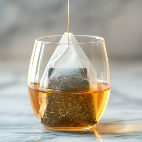 Chitrmela A tea bag of barley tea lies in a clear glass 03f8861a ef82 417b 80c9 9a2596409746 2