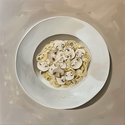 Chitrmela realistic painting artwork of a pasta dish with cream  070e60ea 4f0f 4bfe a0bd 2d92e7303b54 0