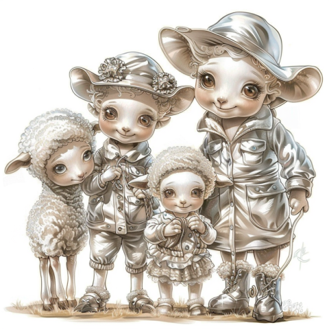 Chitrmela Clip art a humanoid cute Sheep family characters that  004d8510 4a54 45c9 ab3a 001e298baebb 2