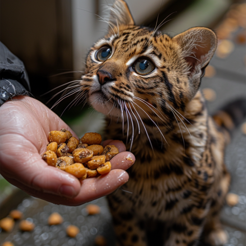 Chitrmela Holding snacks in hand feeding the leopard cat  The le 8ae30c54 9d81 47ad b795 b277bbc3dc98 3