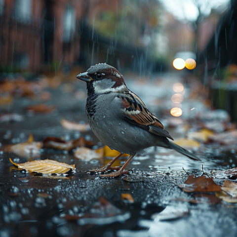 Chitrmela a sparrow behind the asphalt the weather is rainy and  1fbfc806 19ad 418d b7eb 0326a3a47394 2