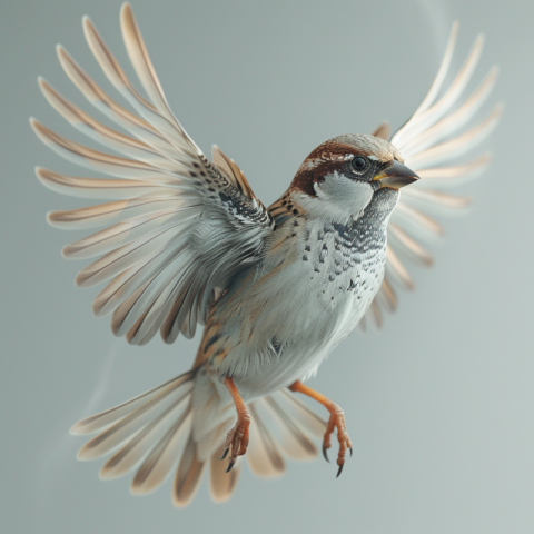 Chitrmela fluttering sparrow white background pixar style   ar 1 1b9ebb0d bcd2 4574 8b71 21cc989be092 0