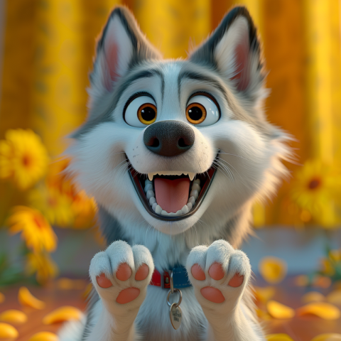 Chitrmela poster Pixar style a cute Husky Siberian smiling showi 6e28f6bc badd 4be3 bc4a 943e6f68edea 1