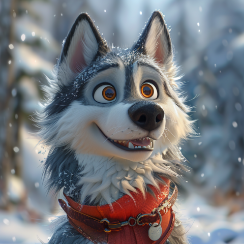 Chitrmela Siberian husky in the art style of Pixar 4K   ar 11    fe653c77 9a29 48bc b1d8 50034a537f8a 0