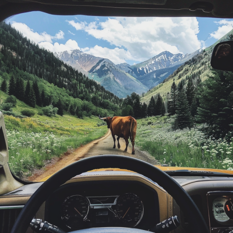 Chitrmela cow driving new chevy pickup in the mountains 47eca432 3730 4a01 9835 9c3b0221a265 0