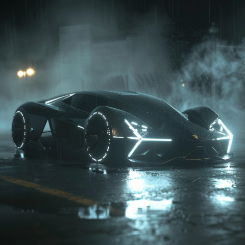 Chitrmela a glowing futuristic lamborghini in a realistic fog    bcaed24b 08ca 409d acff c63a2caea176 0