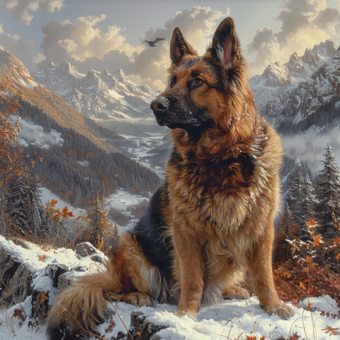 Chitrmela a German Shepher in a snowy mountains   stylize 750 0ff73308 cf7e 4a95 9500 184dcdccb10c 3