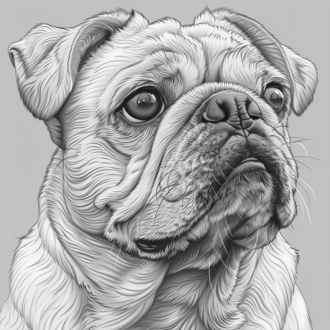 Chitrmela bulldog face in a vector style coloring book page styl 860fb7bd 6f0d 4708 8ec9 8529f3657292 3