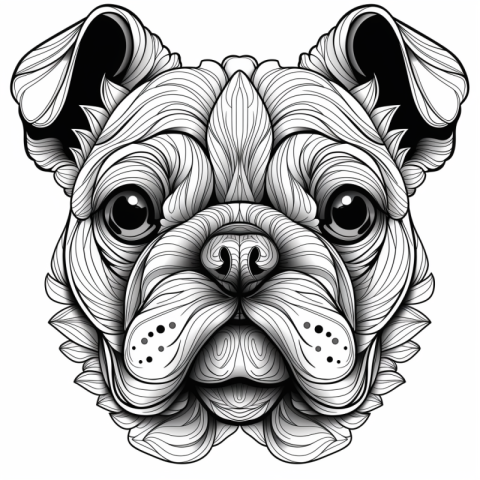 Chitrmela bulldog face in a vector style coloring book page styl 860fb7bd 6f0d 4708 8ec9 8529f3657292 2