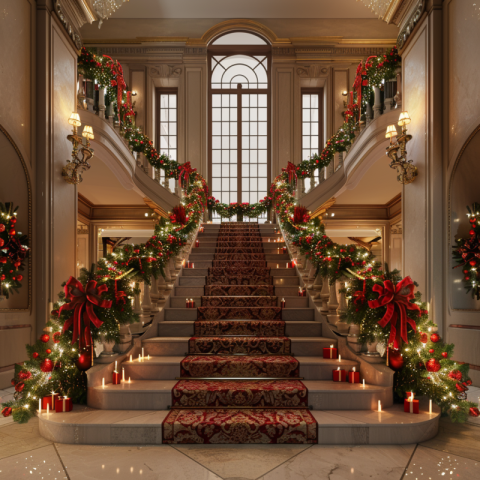 Chitrmela create a lovely double Staircase decorated for Christm cf0b2703 f99d 41c1 9168 a9ce8012685f 0