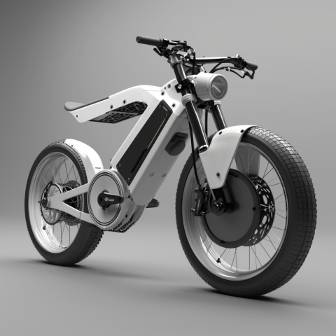 Chitrmela an image of an ebike that is gray and white in the sty 803a47ac 3617 4b22 bdb7 825fea833105 0