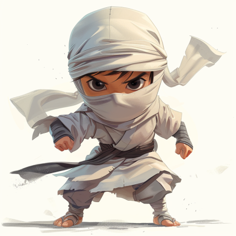 Chitrmela Illustration of a ninja white background in the style  d0f77918 6ce8 4760 a5ad c98fbf78e346 3