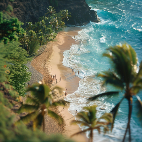 Chitrmela a beach in Hawaii lots of sand facing ocean ocean leve ede90f81 839d 4360 9b21 942f4e5b7b08 1