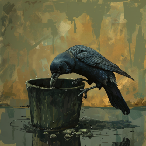 Chitrmela crow is trying to put pebbles inside water pot 7c110ee4 afcb 414b a122 a9acb7c92c1f 3