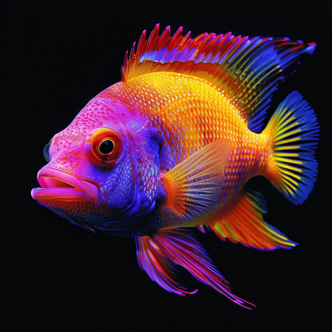 Chitrmela exotic fish using only orange yellow pink purple and b 17640f60 def4 4b6b 909d 8cce88ae2eb3 1