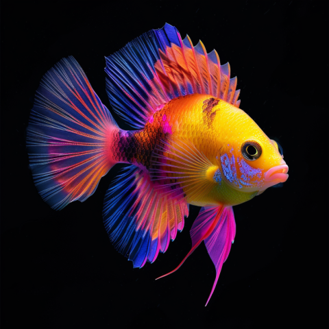 Chitrmela exotic fish using only orange yellow pink purple and b 17640f60 def4 4b6b 909d 8cce88ae2eb3 2