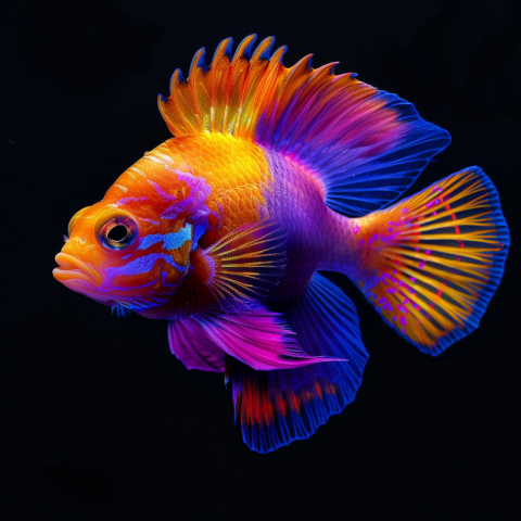 Chitrmela exotic fish using only orange yellow pink purple and b 17640f60 def4 4b6b 909d 8cce88ae2eb3 3