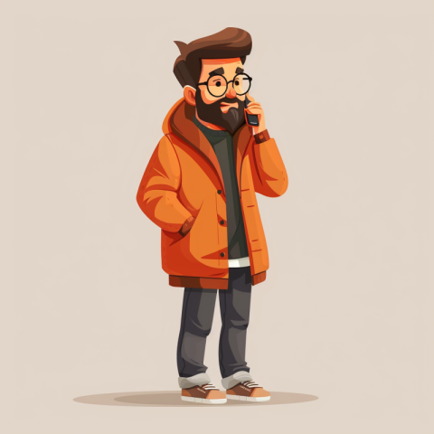 Chitrmela illustration cartoon style wide shot a man talking on  45b6709d 9595 4059 bd74 b689022859d4 1