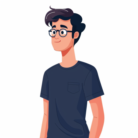 Chitrmela nerd guy with near protocol tshirt flat illustration n 69f059fe 7be1 4468 8e30 19aed9072c32 2