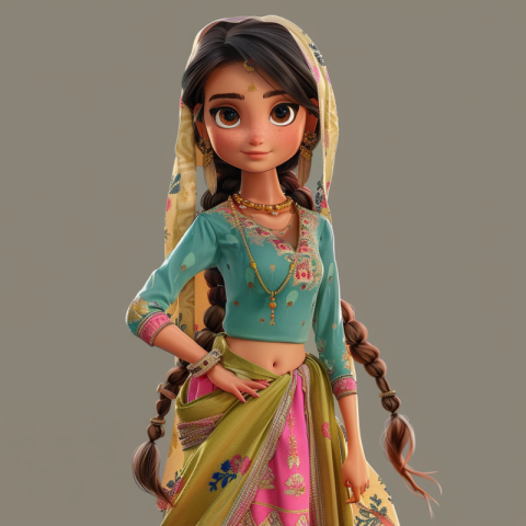 Chitrmela girl in Punjabi outfit dupatta kurti salwar in Disney  4128b62e 5611 45e5 aa6d 394bdfe5addb 1