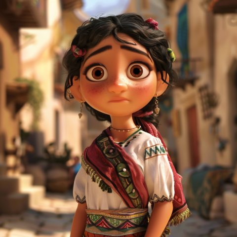 Chitrmela jasmin in a Palestinian dress pixar animated 4d3a8507 0862 460a 86c3 fa2e469a06d8 2