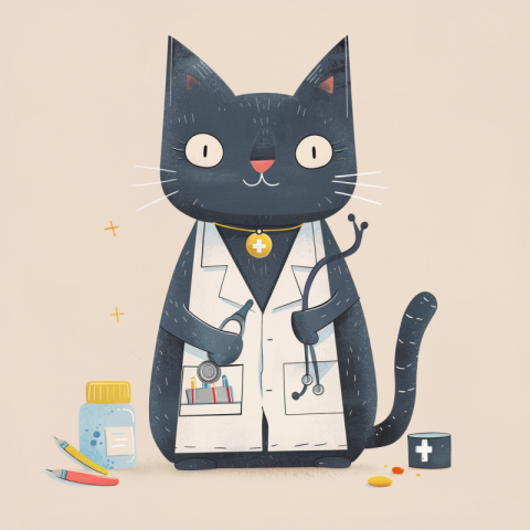 Chitrmela Veterinarian cat character equipped with medical tools 661d1e27 0f39 4b15 bc43 01272e0d5547 1