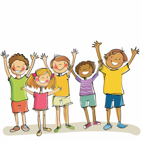 Chitrmela children standing standing together with arms up in th a70552b4 0ee3 446a b7f5 069ddd3f8fd0 3