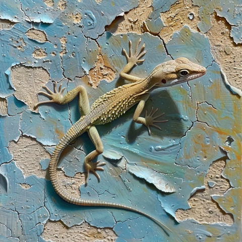 Chitrmela hyper realistic image of a anole on a stucko wall 8694ef23 3031 4e44 b417 d1c5935d30bb 1