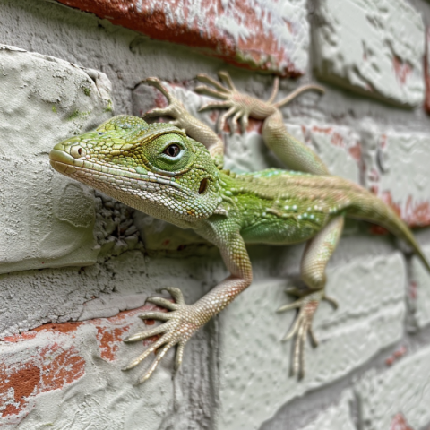 Chitrmela hyper realistic image of a anole on a stucko wall 8694ef23 3031 4e44 b417 d1c5935d30bb 2