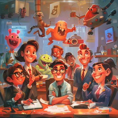 Chitrmela large team working together business pixar style d132e91a 752e 415d 8e66 c56bdd378a7f 2