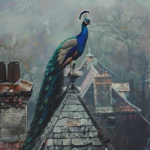 Chitrmela a peacock standing on the roof of house 31001dbf 7113 4793 a8b3 dc4e0bbf6aa7 3