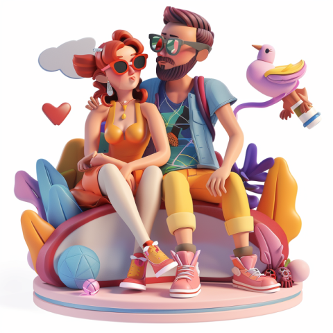Chitrmela 3D illustration people in love hipsters men and women  8b458ecf fd35 4548 8d4c 298ce7764f3c 0