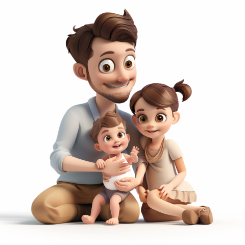 Chitrmela happy family with baby 3 full body cartoon 3d white ba 2c57f042 44b0 4a4f 838e 40793fc4be46 1