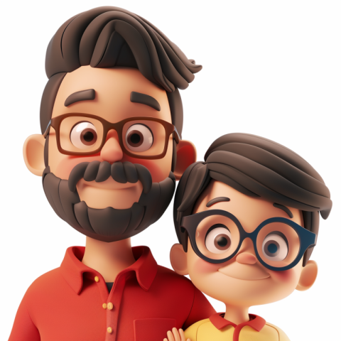 Chitrmela Simple Cartoon 3D illustration of father and son close d9b24b51 971b 498b b89b 9be8d1b148df 3