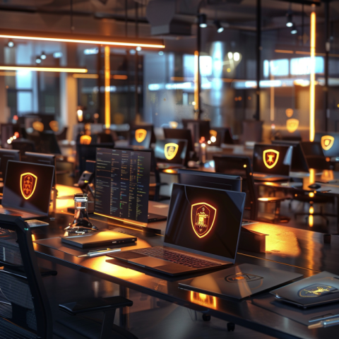 Chitrmela group of laptops in an office setting all with cyber s e89cbc71 c4e0 4722 a456 4bdba3bd40f0 3